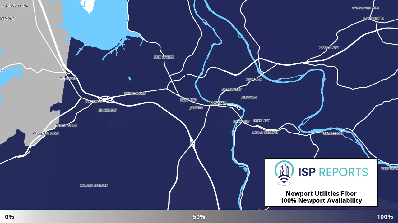 Newport, TN map of internet availability