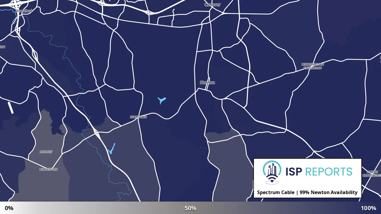 Newton, NC map of internet availability