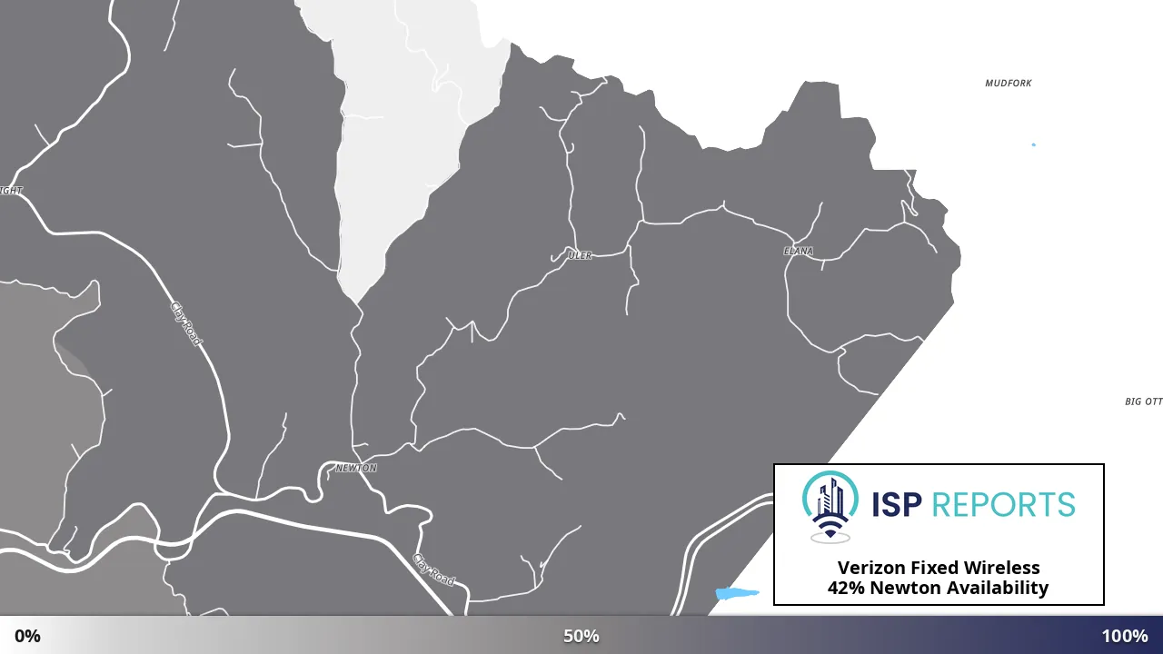 Newton, WV map of internet availability