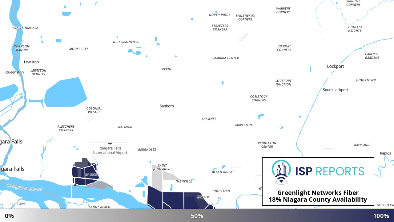 Niagara County, NY map of internet availability