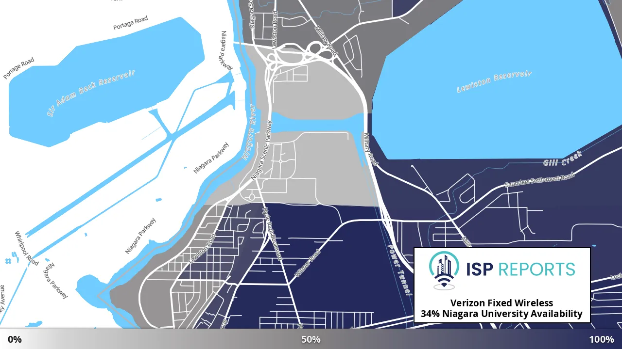 Niagara University, NY map of internet availability