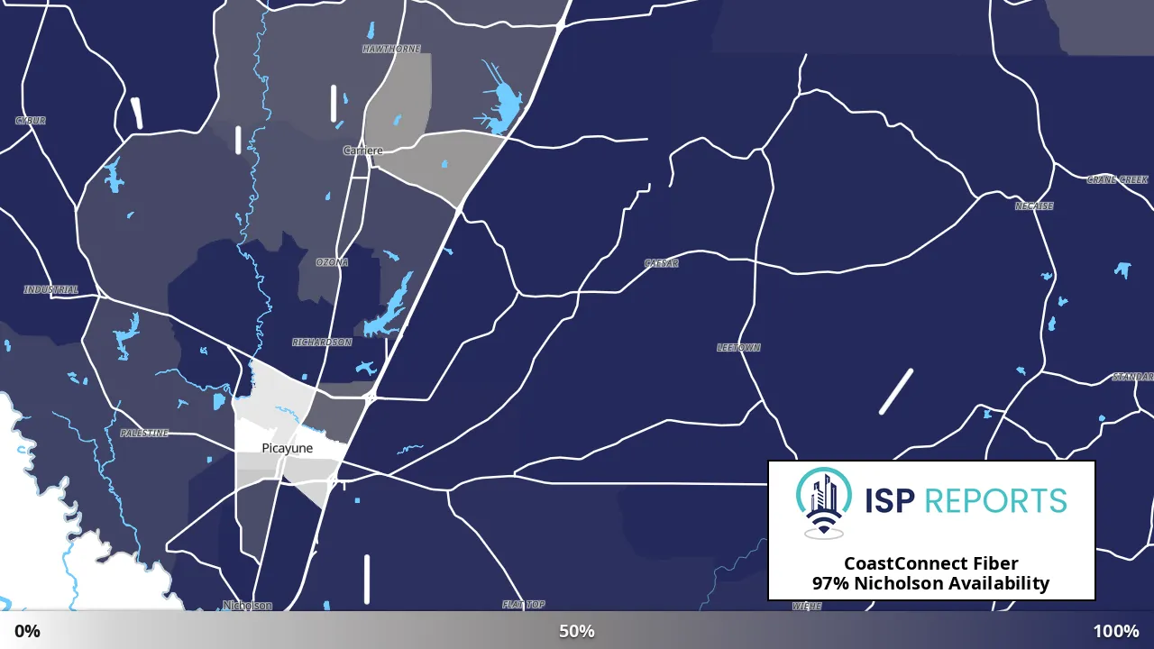 Nicholson, MS map of internet availability