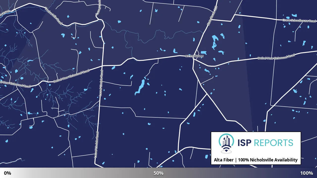 Nicholsville, OH map of internet availability