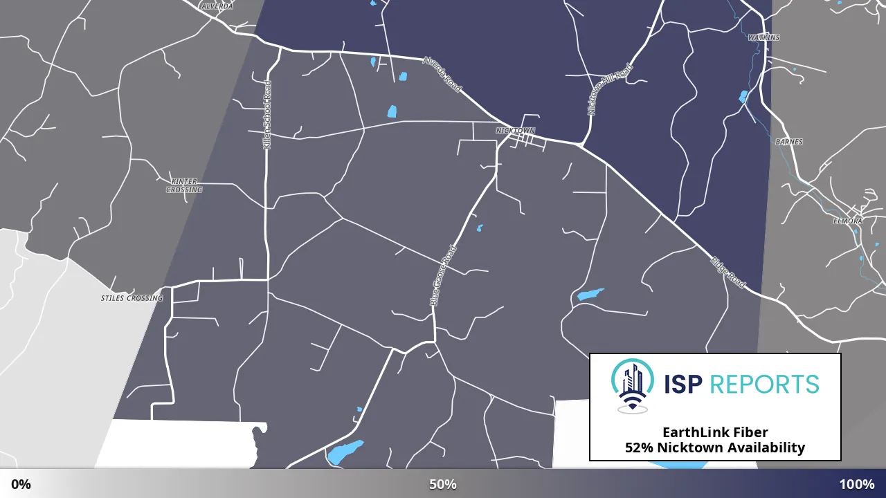 Nicktown, PA map of internet availability