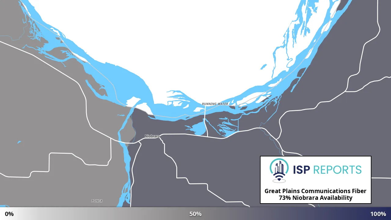 Niobrara, NE map of internet availability
