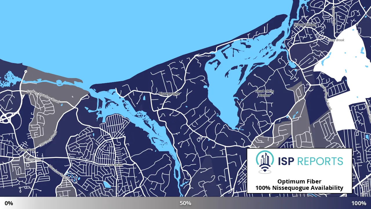 Nissequogue, NY map of internet availability
