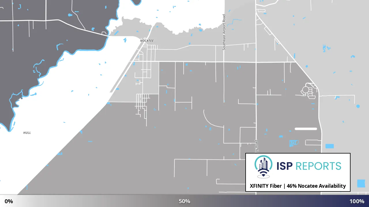Nocatee, FL map of internet availability