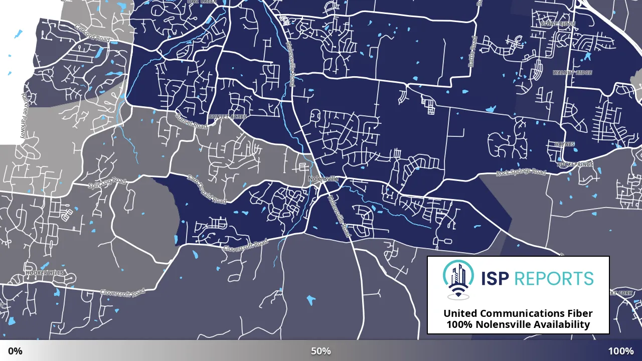 Nolensville, TN map of internet availability