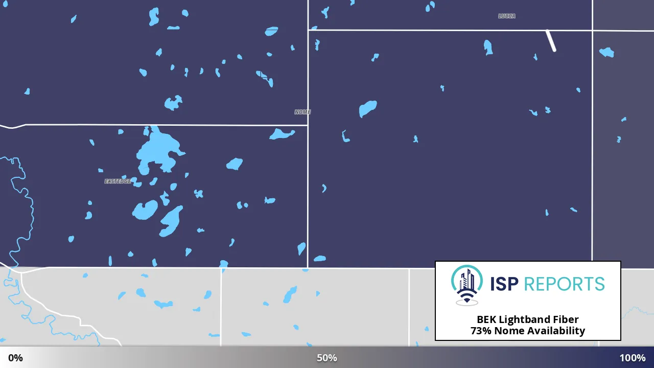 Nome, ND map of internet availability