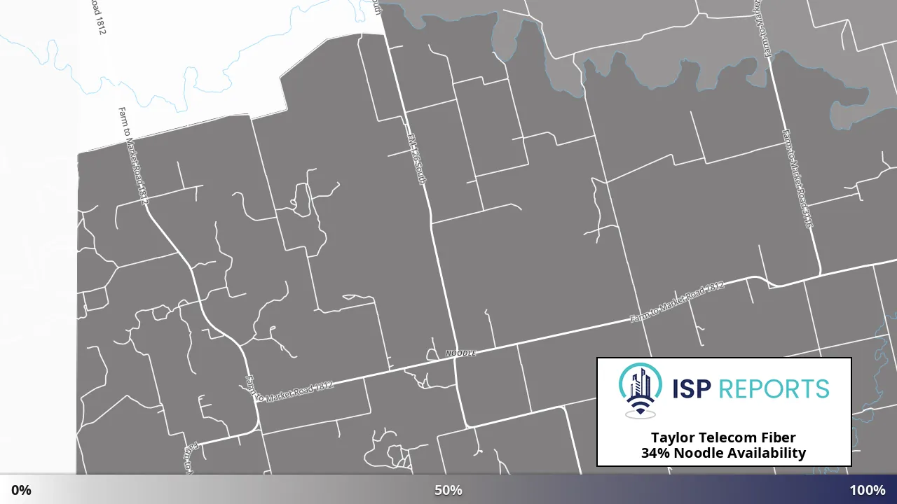 Noodle, TX map of internet availability