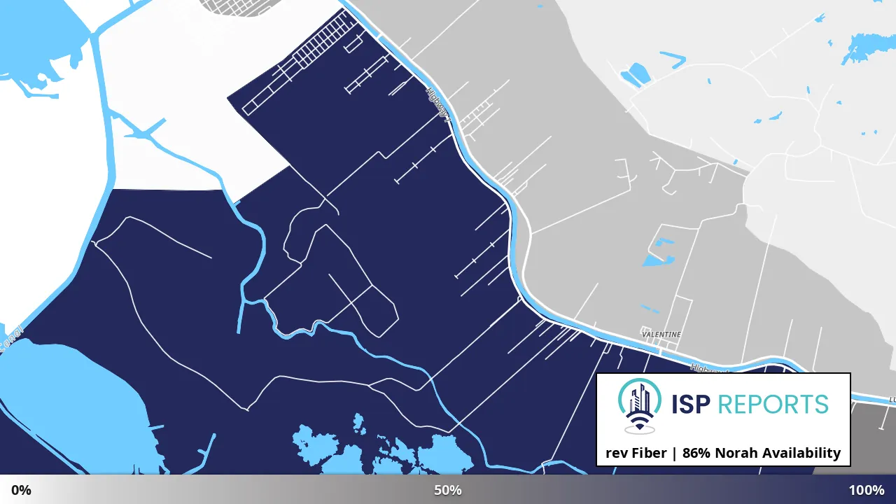 Norah, LA map of internet availability
