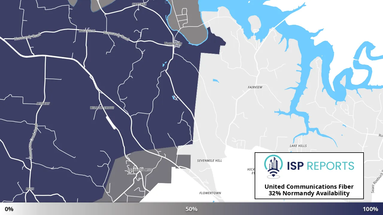 Normandy, TN map of internet availability