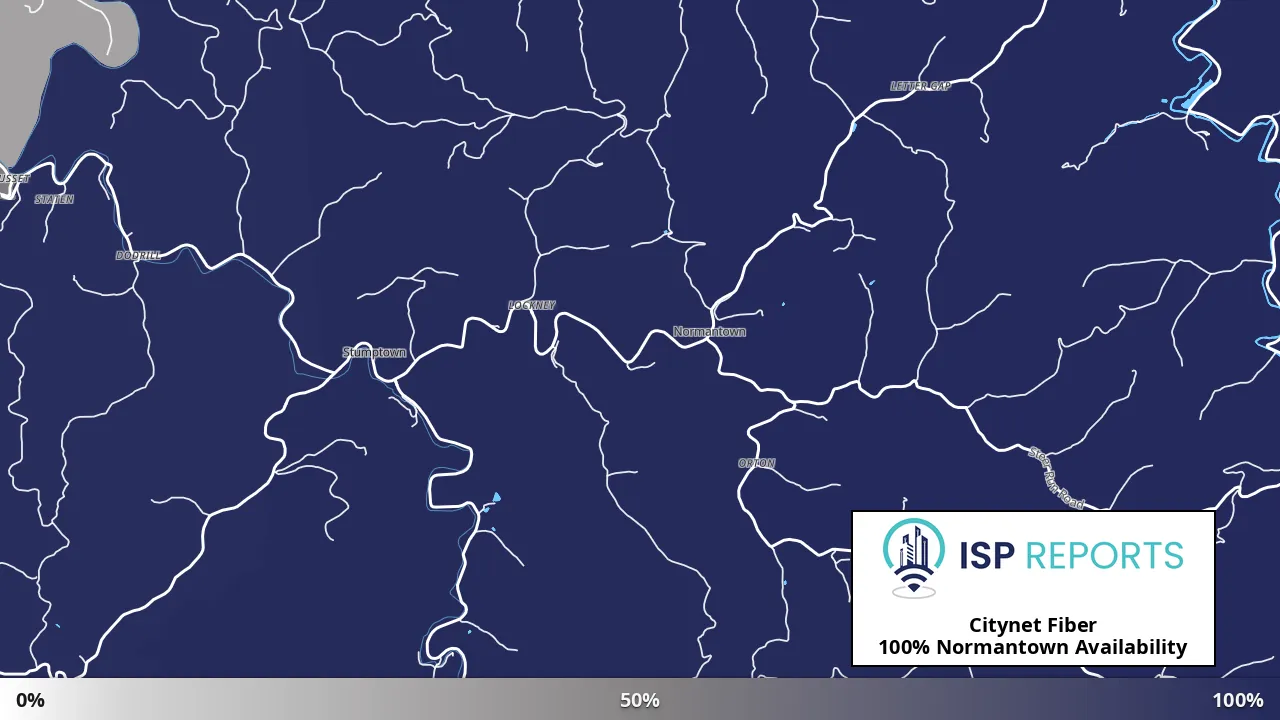 Normantown, WV map of internet availability