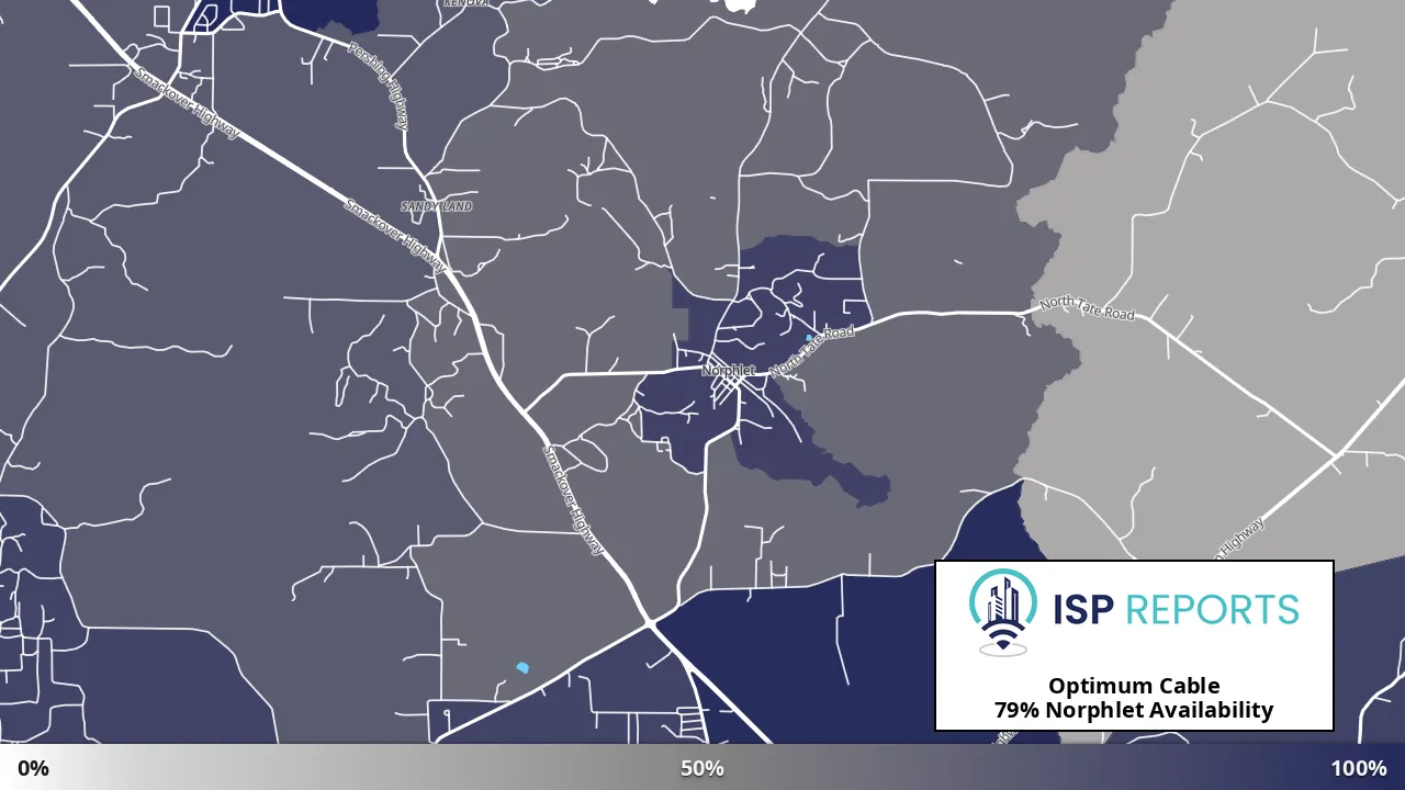 Norphlet, AR map of internet availability