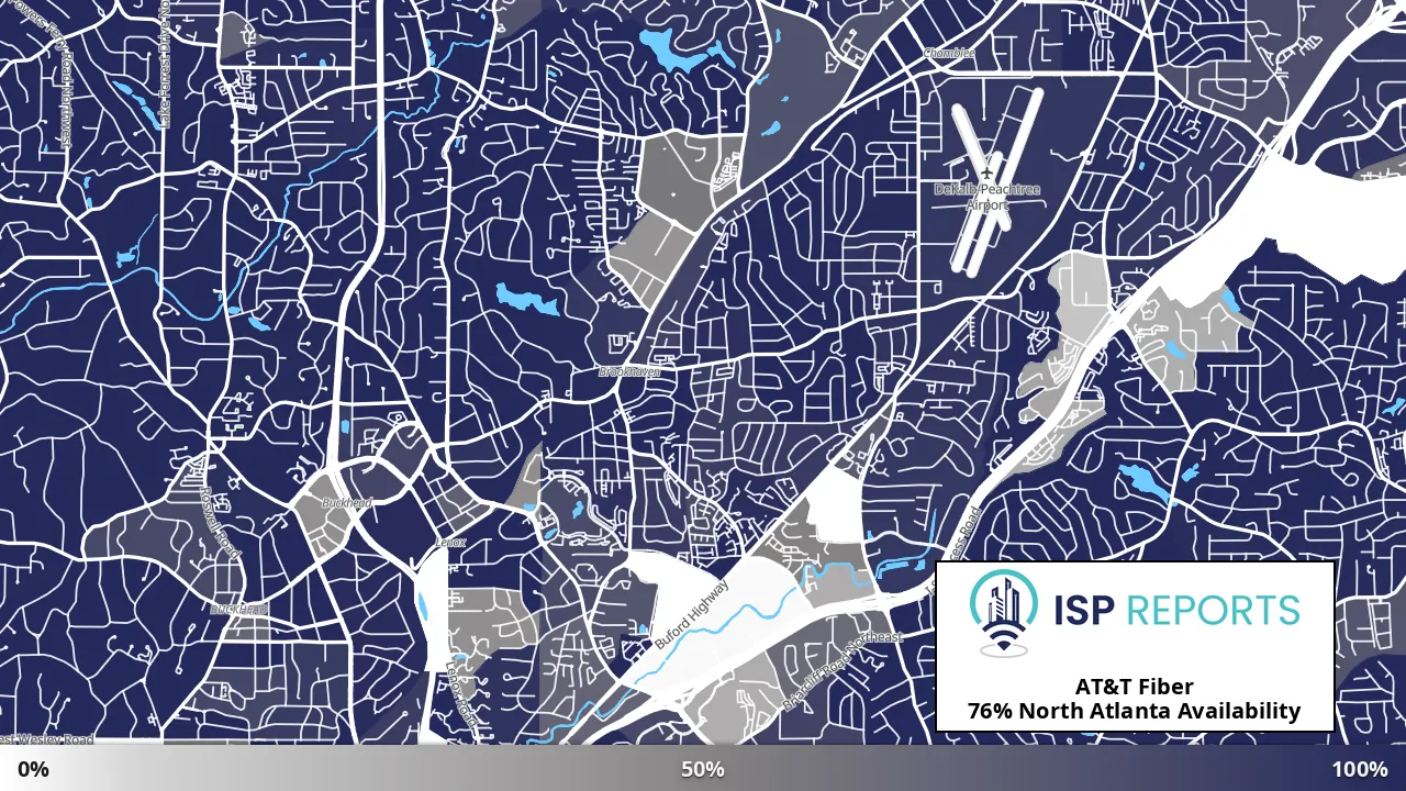 North Atlanta, GA map of internet availability