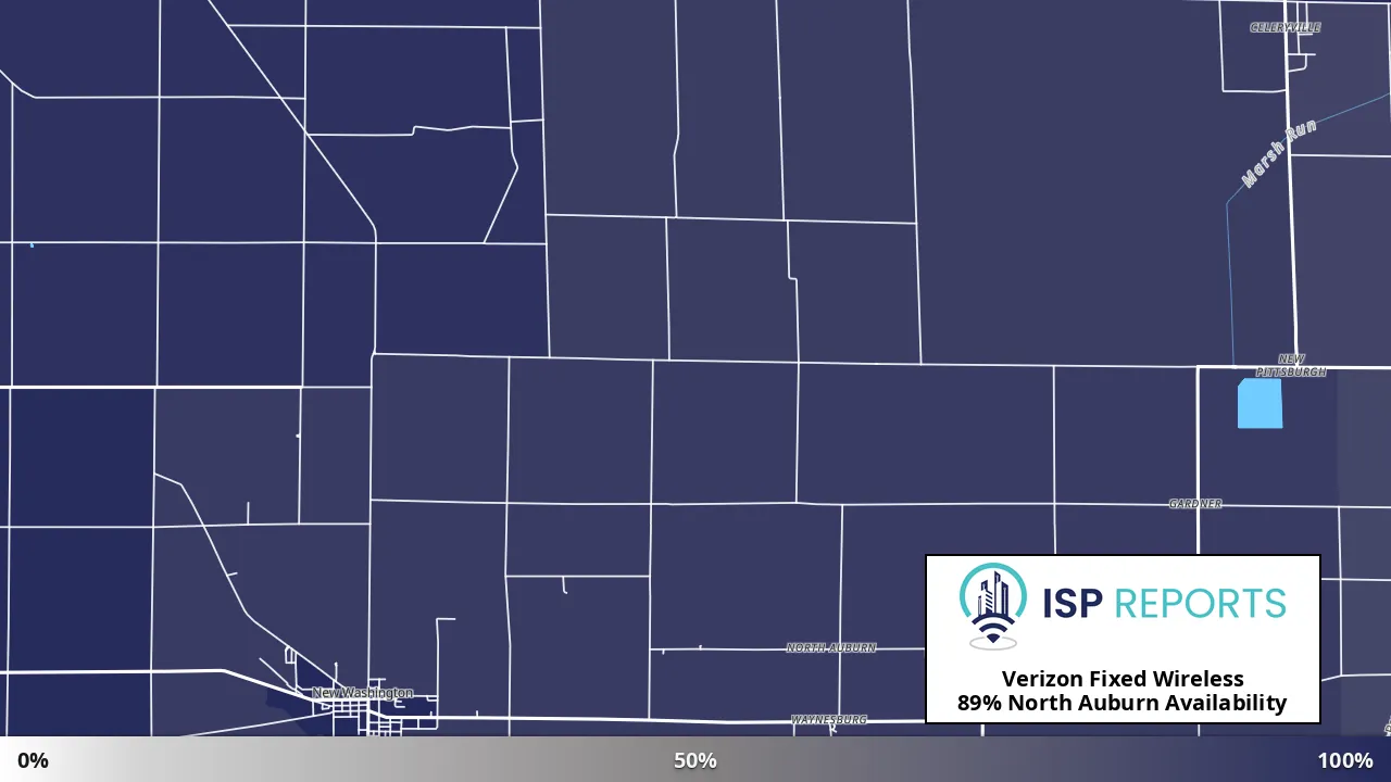North Auburn, OH map of internet availability