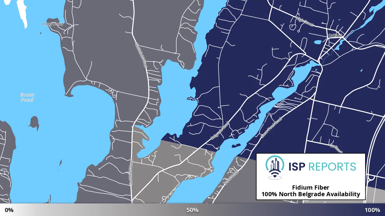North Belgrade, ME map of internet availability