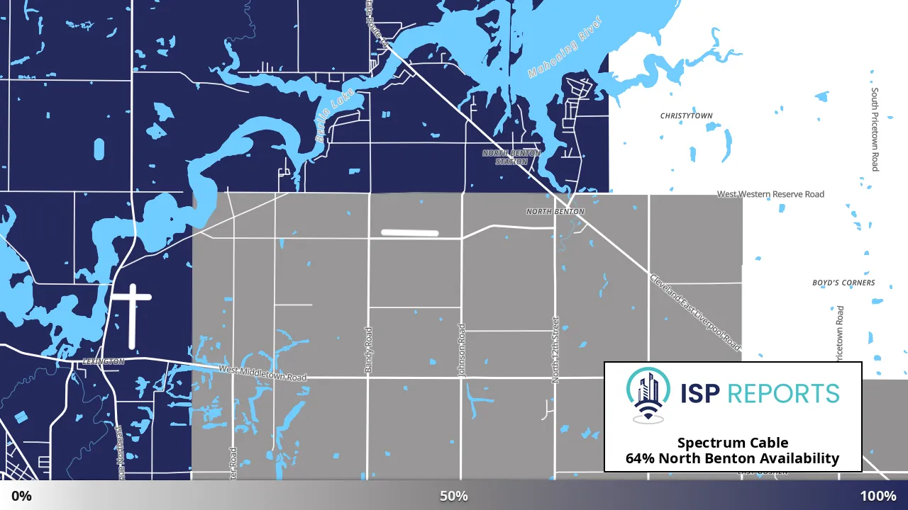 North Benton, OH map of internet availability