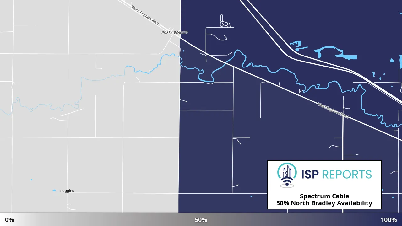 North Bradley, MI map of internet availability