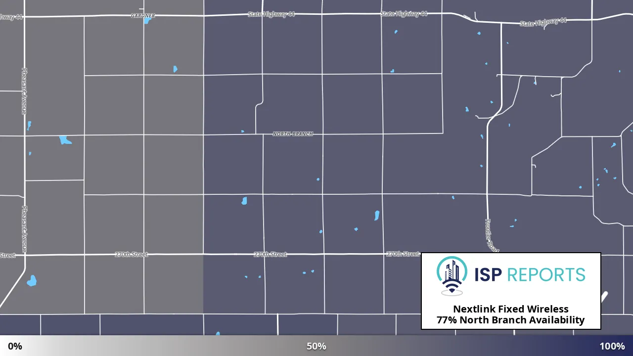 North Branch, IA map of internet availability