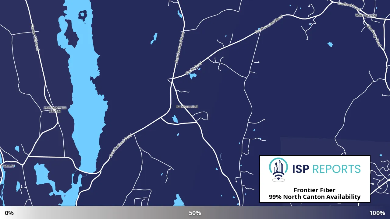North Canton, CT map of internet availability
