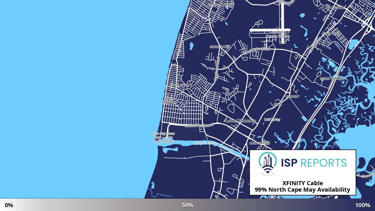 North Cape May, NJ map of internet availability