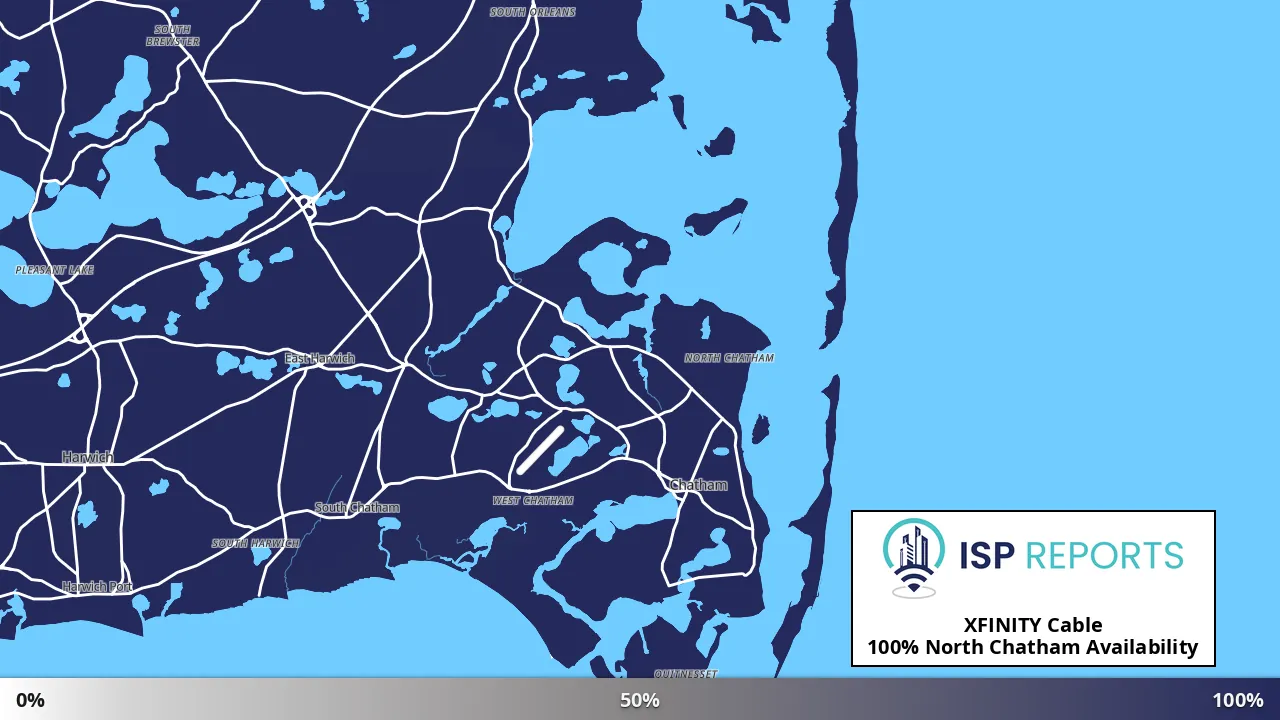 North Chatham, MA map of internet availability
