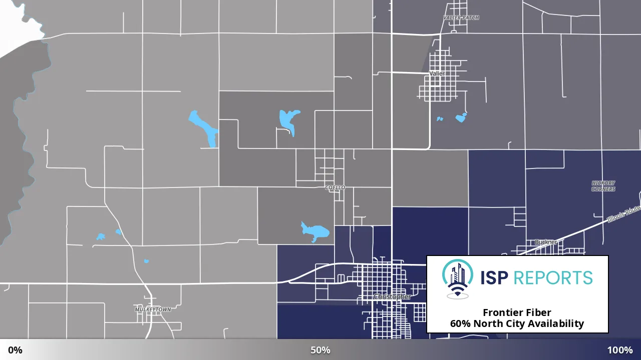 North City, IL map of internet availability