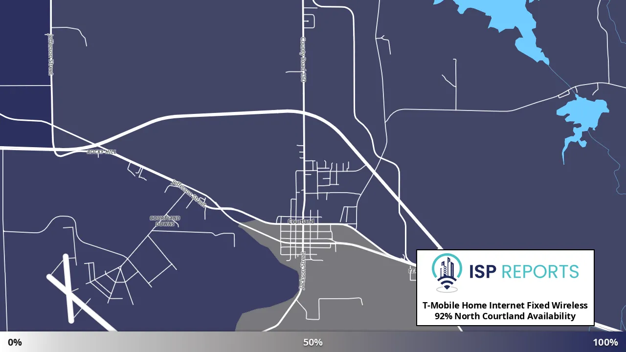 North Courtland, AL map of internet availability