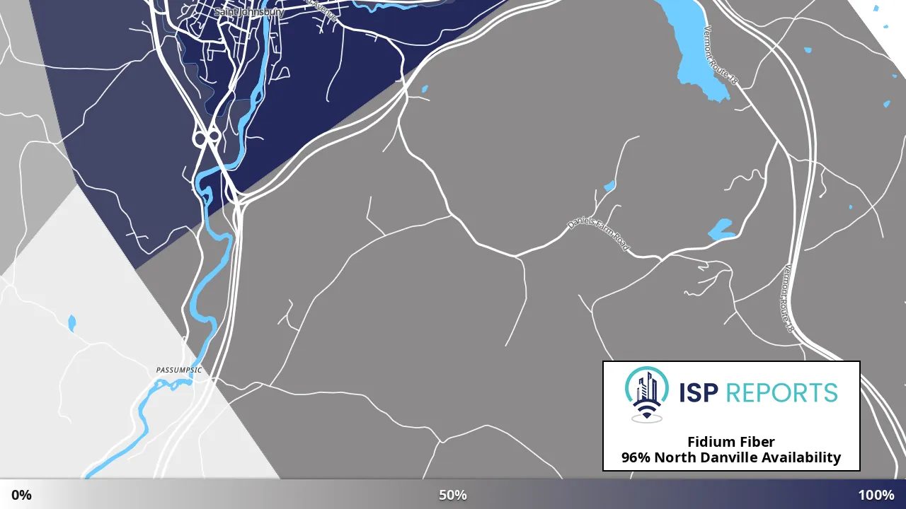North Danville, VT map of internet availability