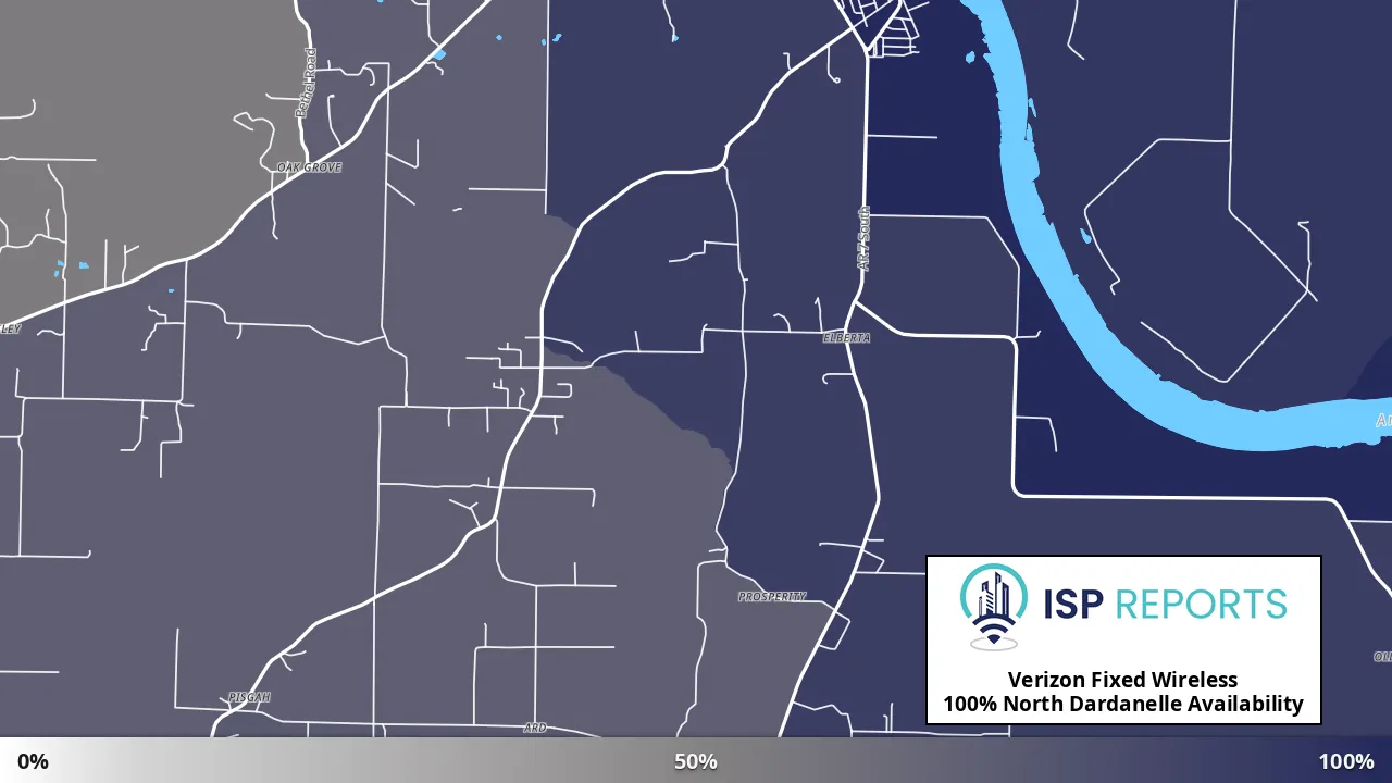 North Dardanelle, AR map of internet availability