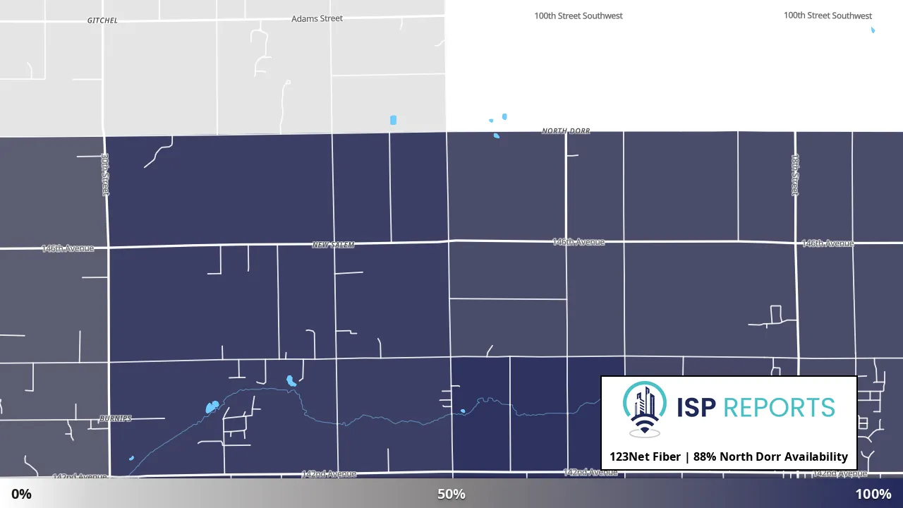 North Dorr, MI map of internet availability