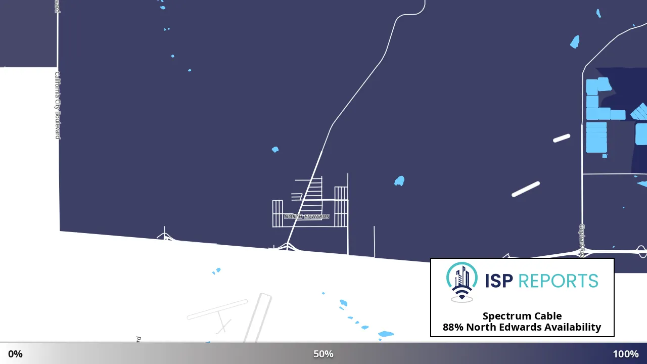 North Edwards, CA map of internet availability