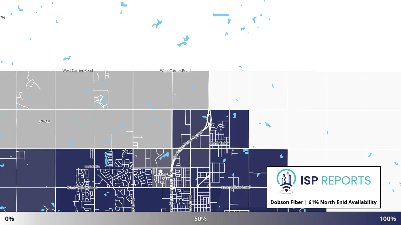 North Enid, OK map of internet availability