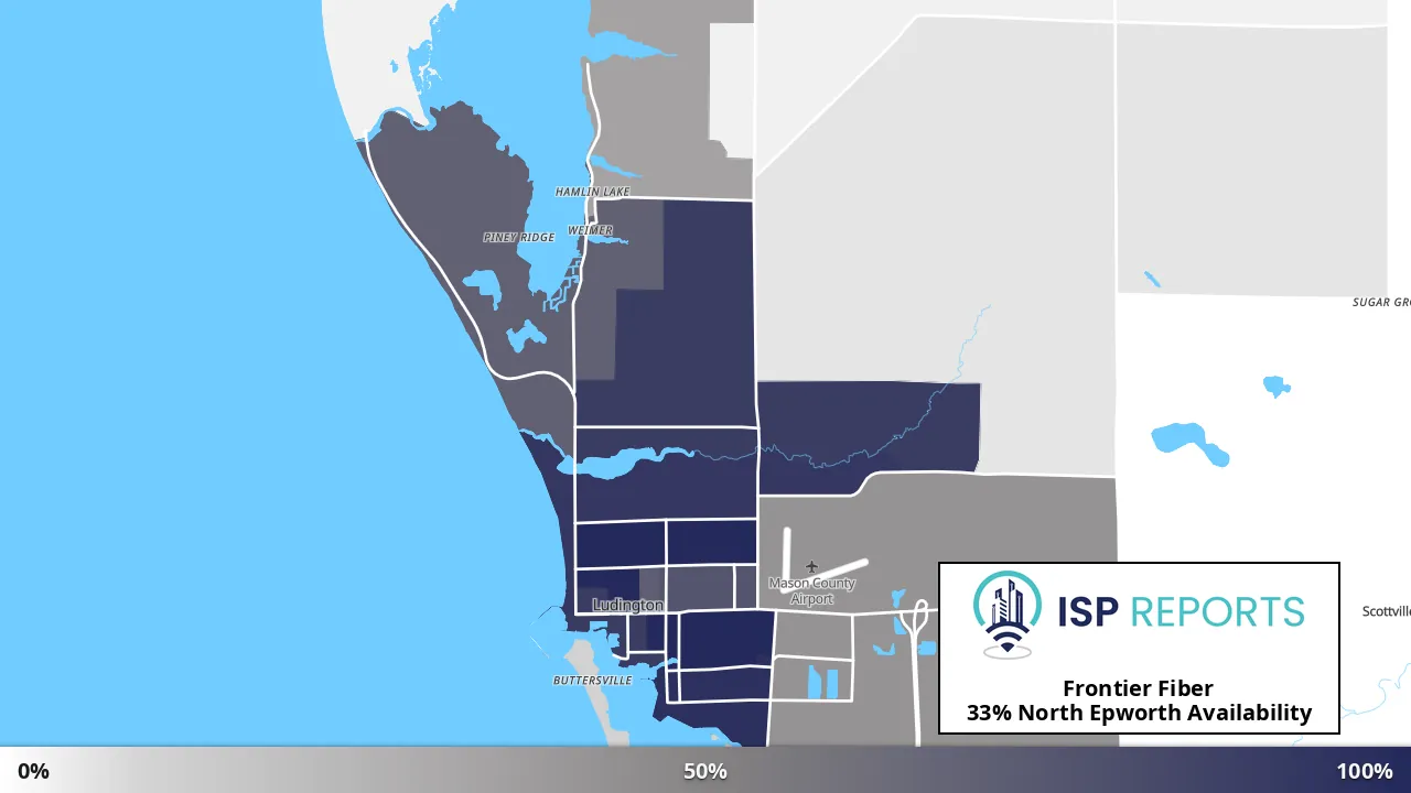North Epworth, MI map of internet availability