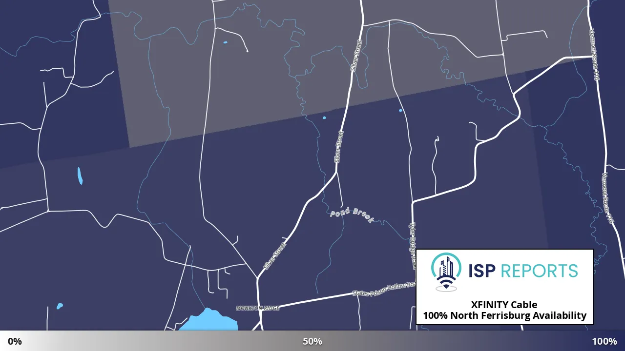 North Ferrisburg, VT map of internet availability