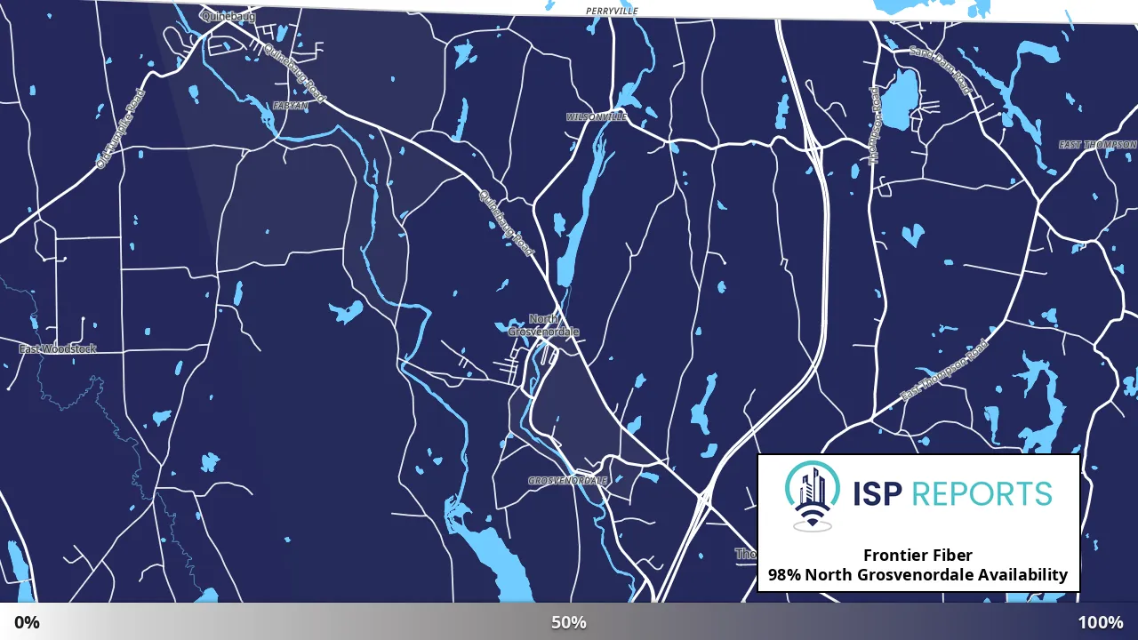 North Grosvenordale, CT map of internet availability
