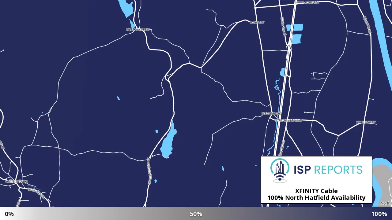 North Hatfield, MA map of internet availability