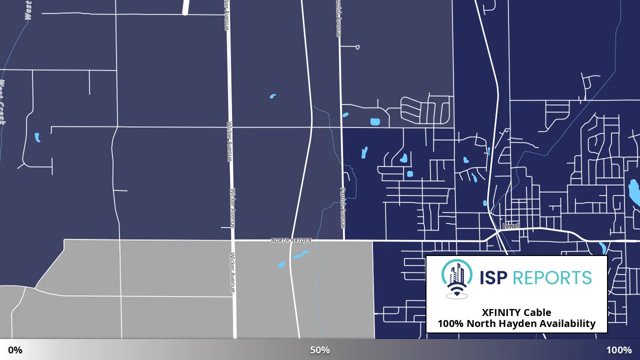 North Hayden, IN map of internet availability