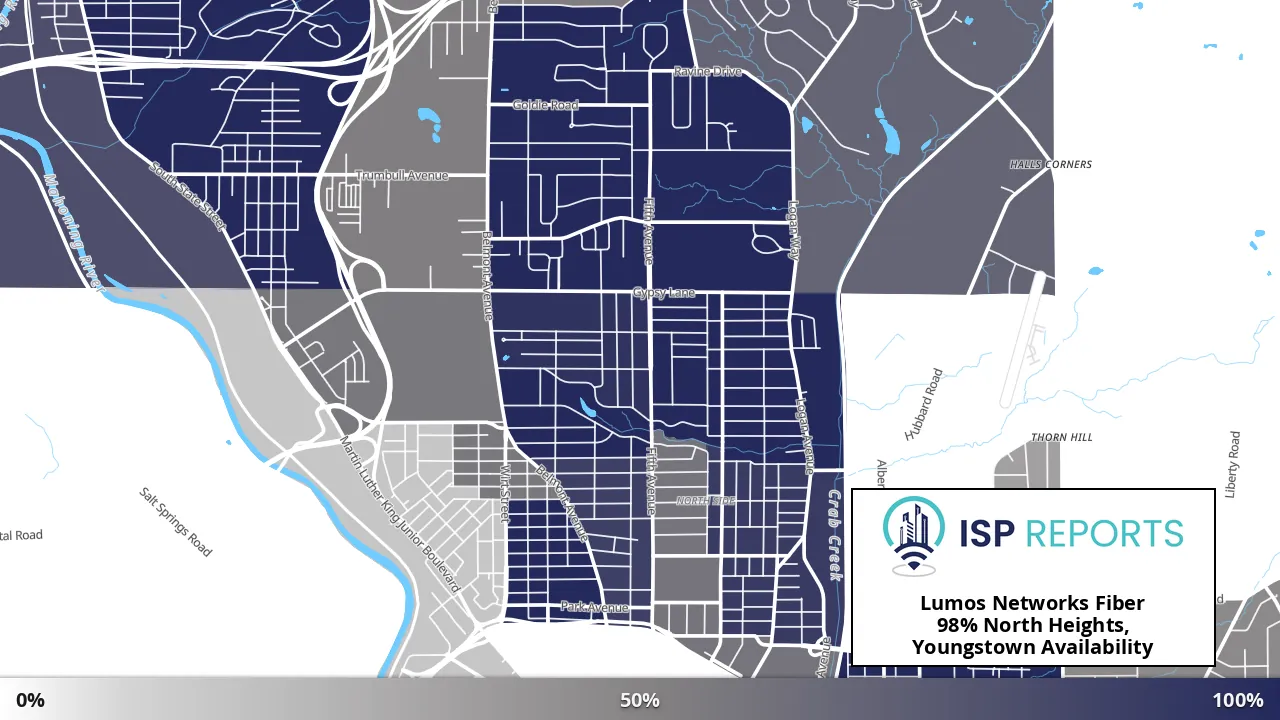 North Heights, Youngstown, OH map of internet availability