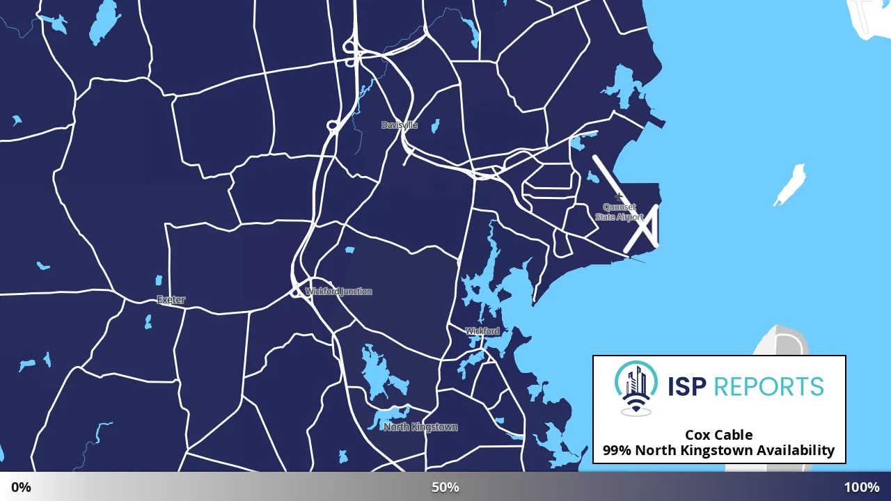 North Kingstown, RI map of internet availability