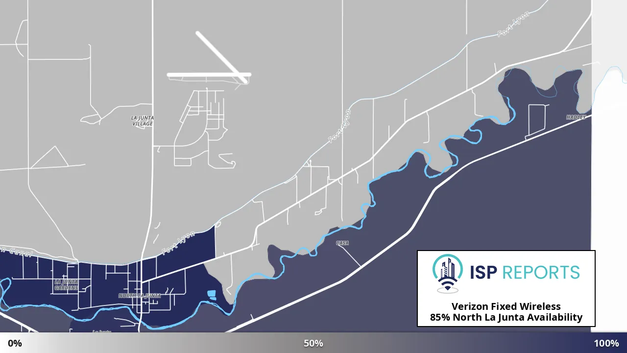 North La Junta, CO map of internet availability