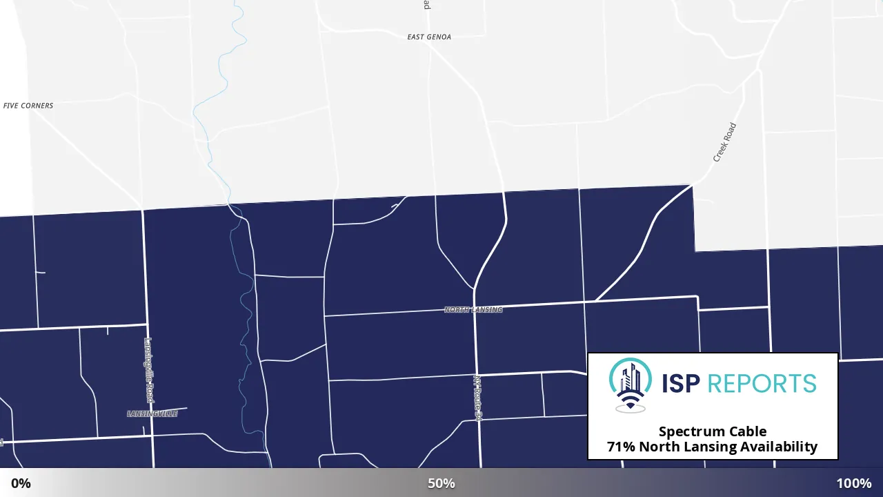 North Lansing, NY map of internet availability