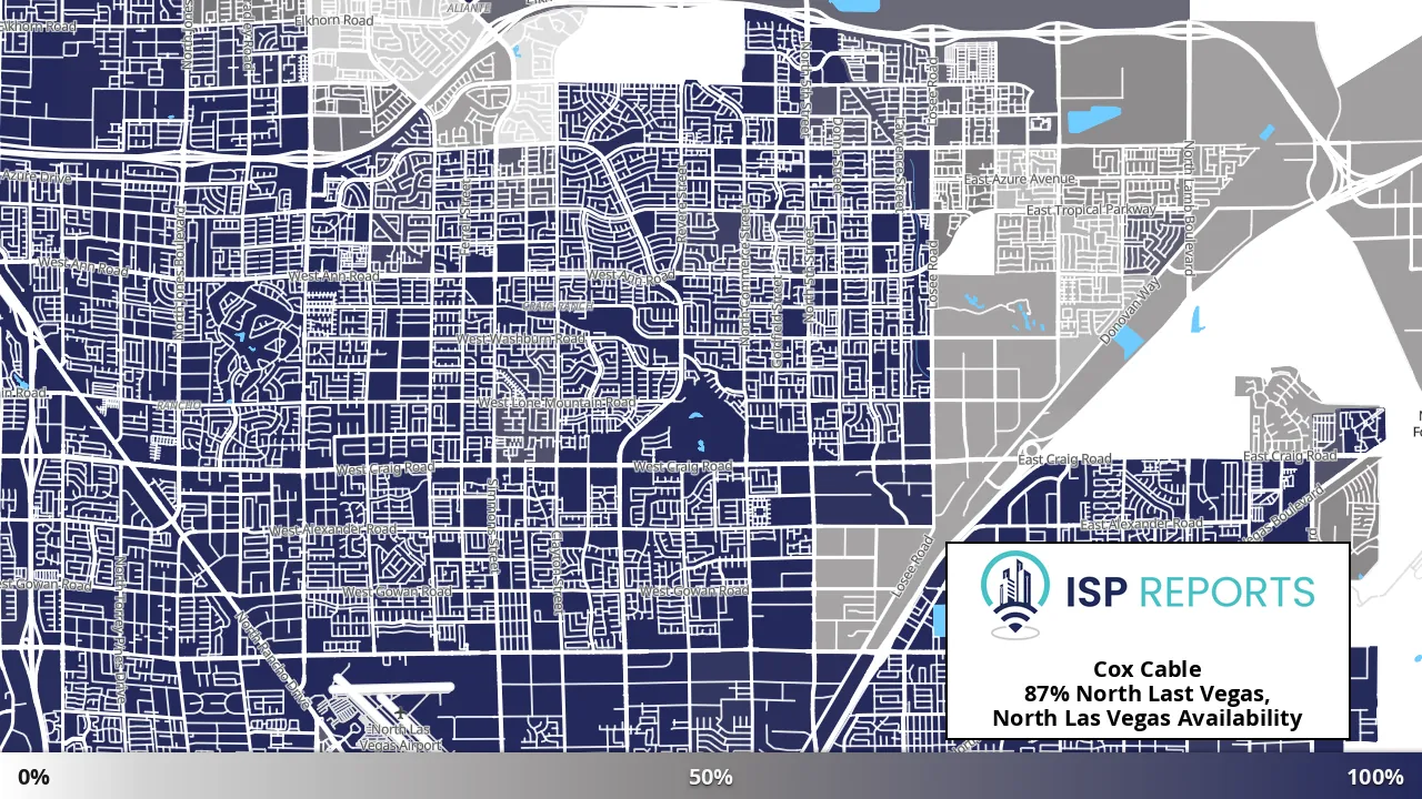 North Last Vegas, North Las Vegas, NV map of internet availability