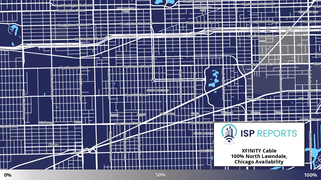 North Lawndale, Chicago, IL map of internet availability