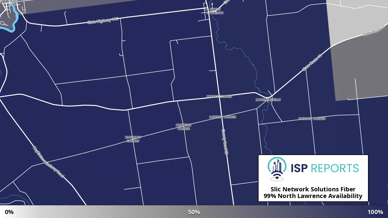 North Lawrence, NY map of internet availability