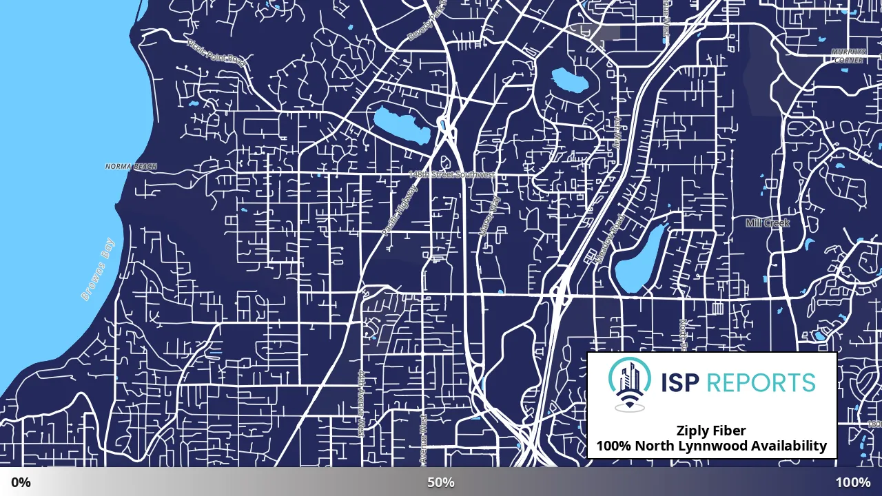 North Lynnwood, WA map of internet availability