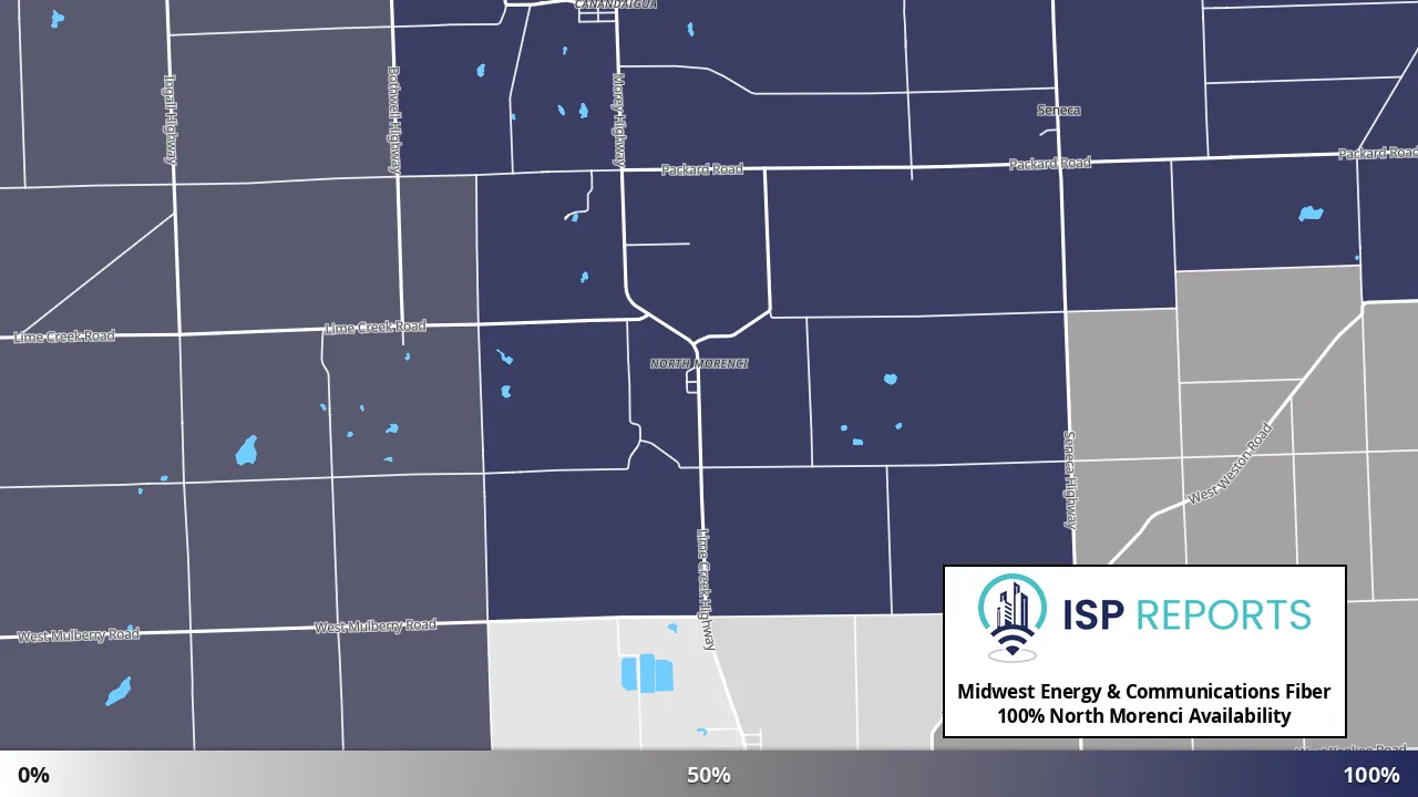 North Morenci, MI map of internet availability