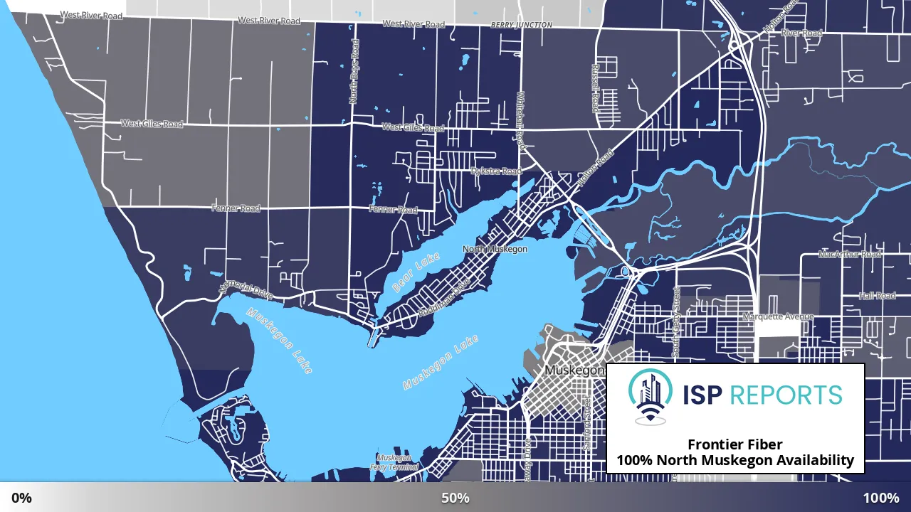North Muskegon, MI map of internet availability