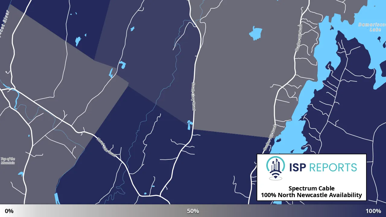 North Newcastle, ME map of internet availability